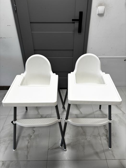 2 x krzesełko do karmienia Ikea Antilop wraz z regulowanymi podnóżkami