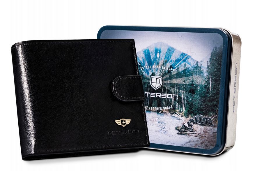 duży, skórzany portfel męski z systemem rfid - peterson