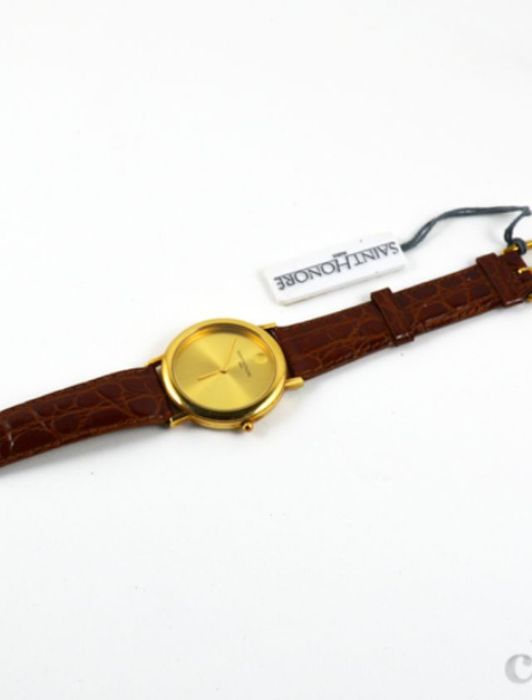 Relógio de pulso Saint Honore Paris plaqueado a ouro 18K