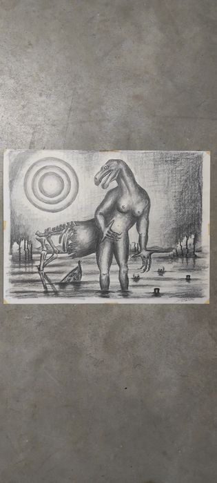Dinozaur Rysunek Ołówek, kredka