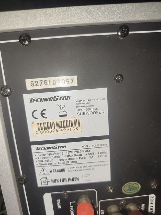 Głośniki Kina domowego Technostar HCS 1200