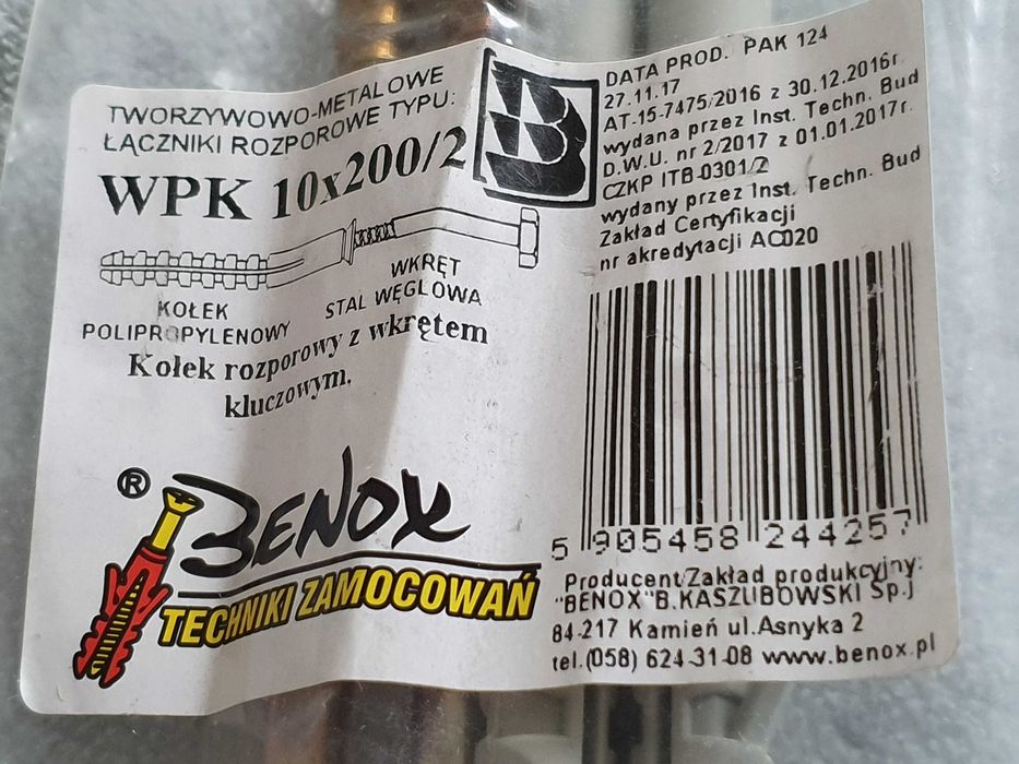 Kołek rozporowy i wkręt