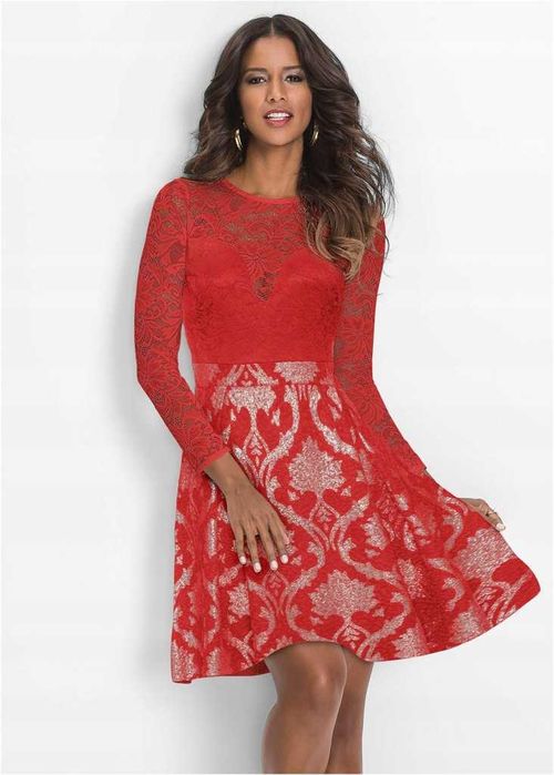 * Seksowna koronkowa * sukienka czerwona rozm S / M