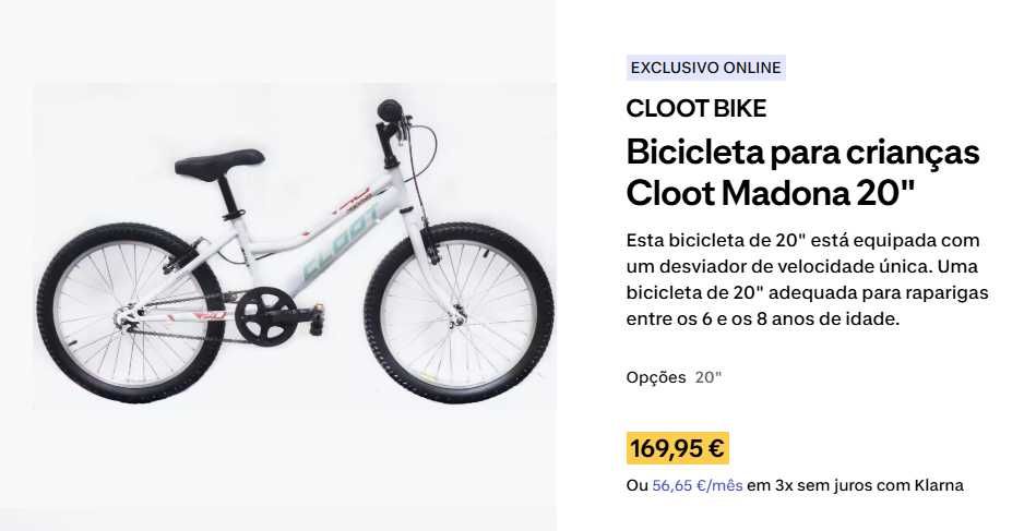 Bicicleta para crianças 6 aos 10