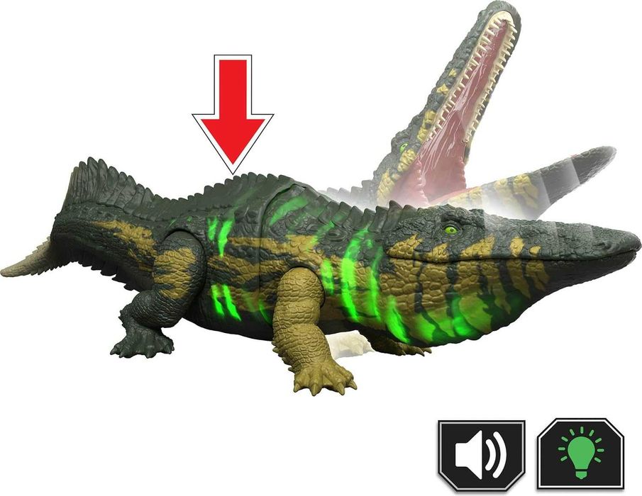 Динозавр Стоматозух зі світлом та звуком Світ Юрського Періоду Jurassic World Survival Wild Roar Stomatosuchus Dinosaur JKL82