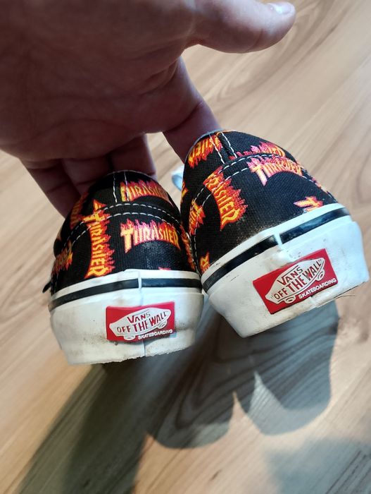 Czarne Buty Sneakersy Trampki Vans Old Skool Thrasher All Over Flame