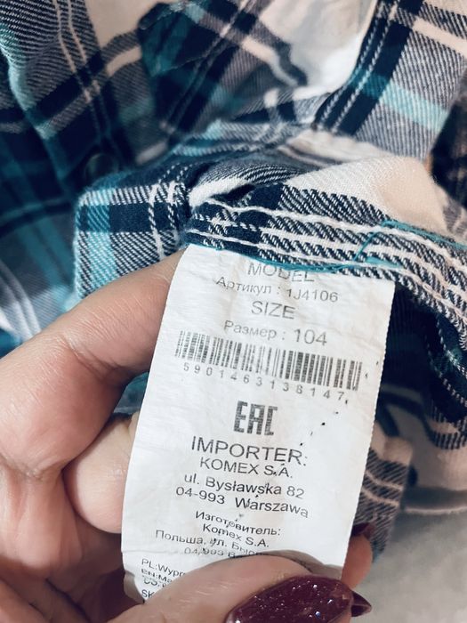 Koszula w kratę 104 chłopiec 5 10 15
