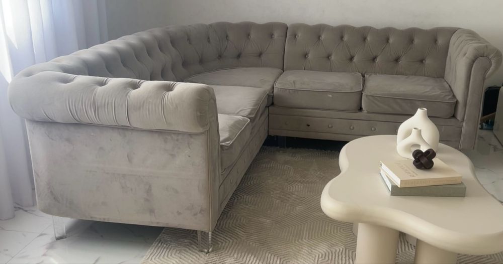 Sofa de canto Chesterfield 5 lugares