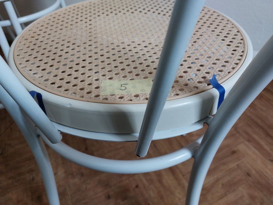 Zestaw 6 krzeseł metalowych – Styl Thonet / Bistro – Rattan