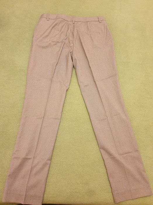 Spodnie damskie eleganckie w kratkę HM 40 brązowe