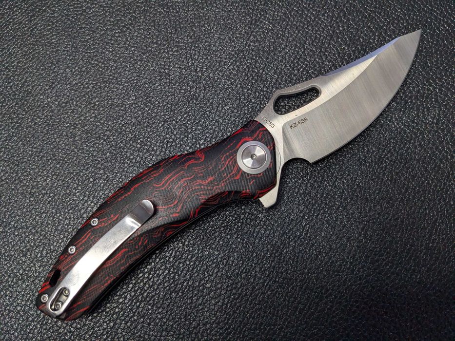 Kerzeman KZ638. Red-black micarta. ніж складний. складной нож