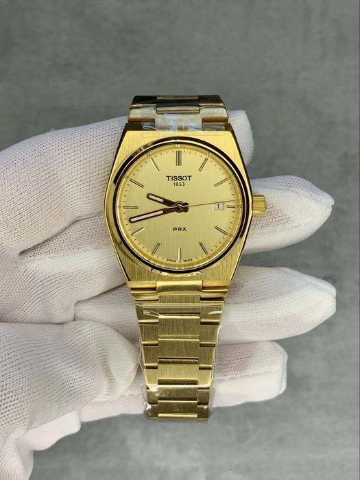 Годинник Tissot PRX 35мм золоті, швейцарские часы Тисо золото