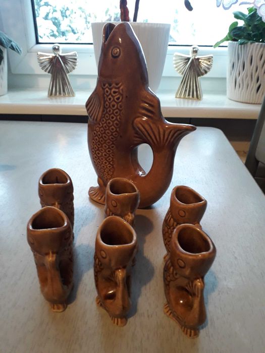 Karafki ceramiczne Mirostowice Ryby 2 KOMPLETY