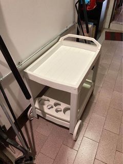 Carrinho auxiliar de exterior branco c/2 rodas