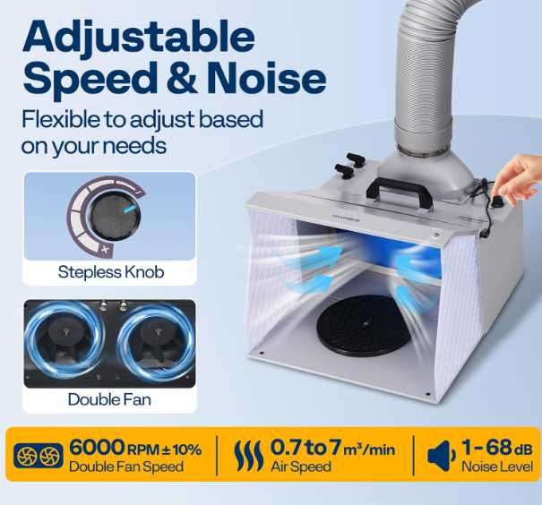 Kabina lakiernicza VIVOHOME airbrush LED wentylator