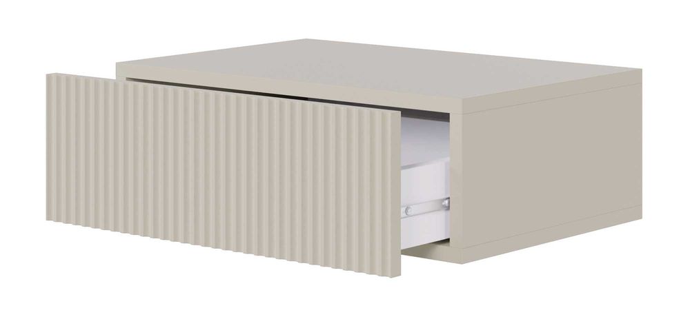 Szafka nocna kaszmirowa wisząca z ryflowanymi frontem