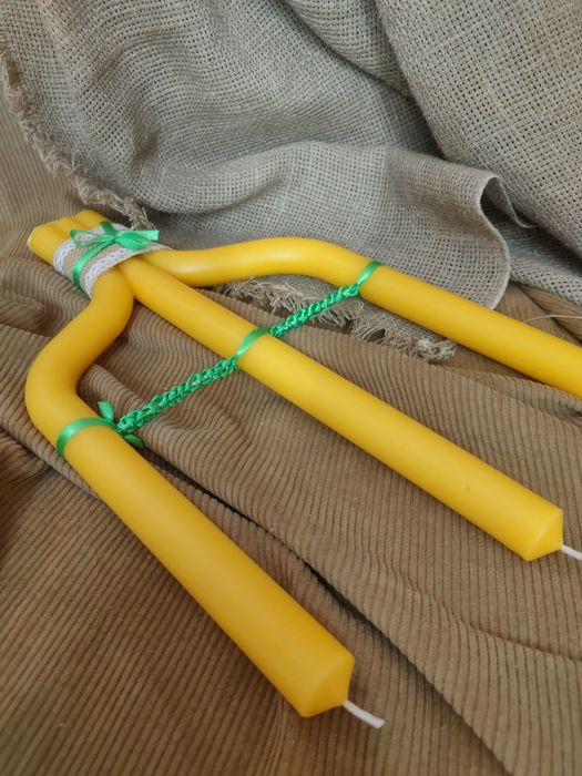 Свічки Трійця з бджолиного воску. Свеча Тройца. трикирій. Воскові свіч