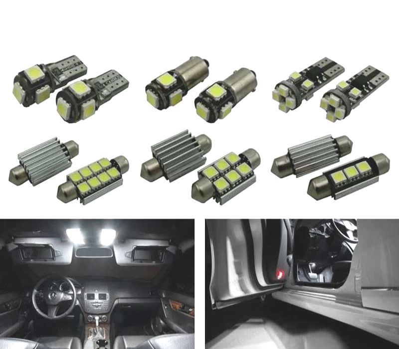 KIT COMPLETO DE 17 LÂMPADAS LED INTERIOR MERCEDES SL CLASE R230 SL500 SL600 SL55 AMG 02-11
