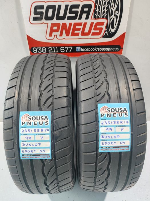 2 pneus semi novos 235-55R17 Dunlop - Oferta dos portes