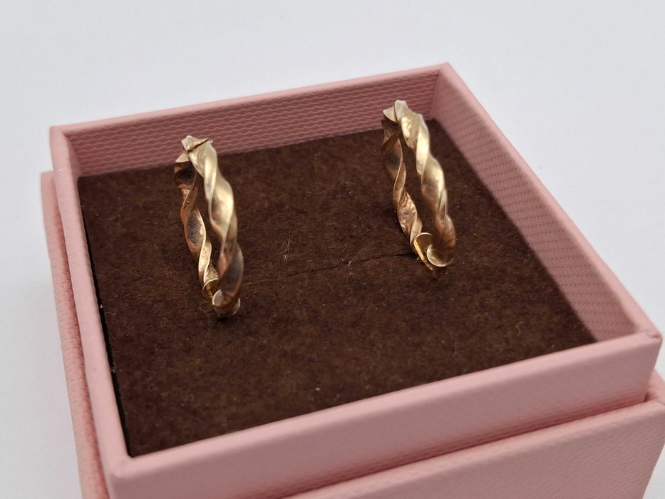 Przepiękne złote kolczyki kółka P.585 1,42G