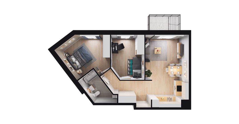 3-pokojowe mieszkanie 57m2 + balkon Bezpośrednio