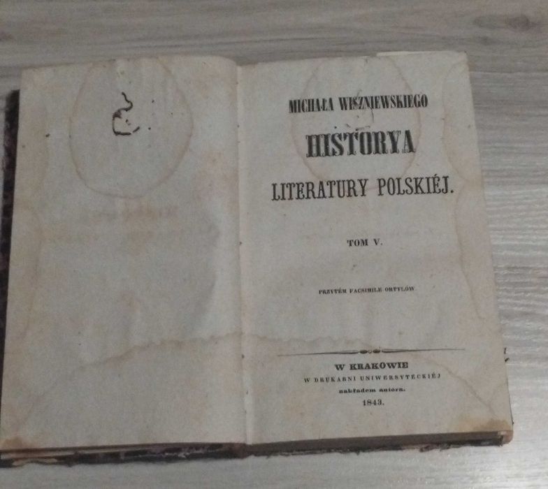 Historya Literatury Polskiej. Tom V(1843 r.) - Michał Wiszniewski