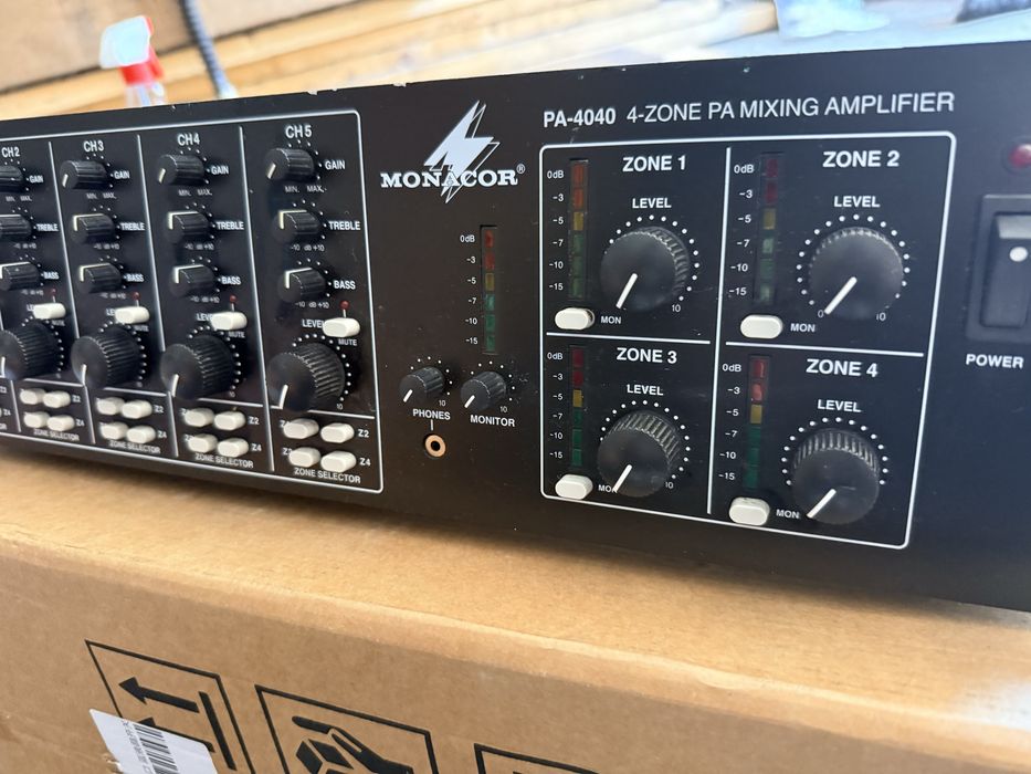 Wzmacniacz Monacor PA-4040 - 4-strefowy