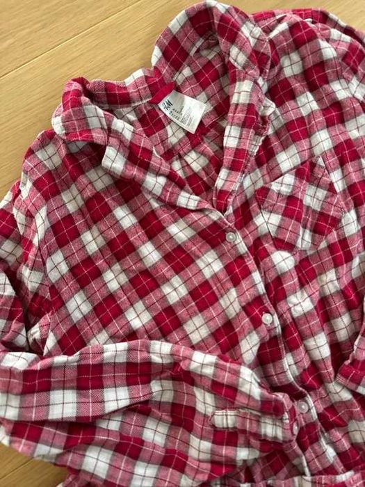 Piżama damska w kratkę flanela świąteczna czerwona na Święta, na Zimę