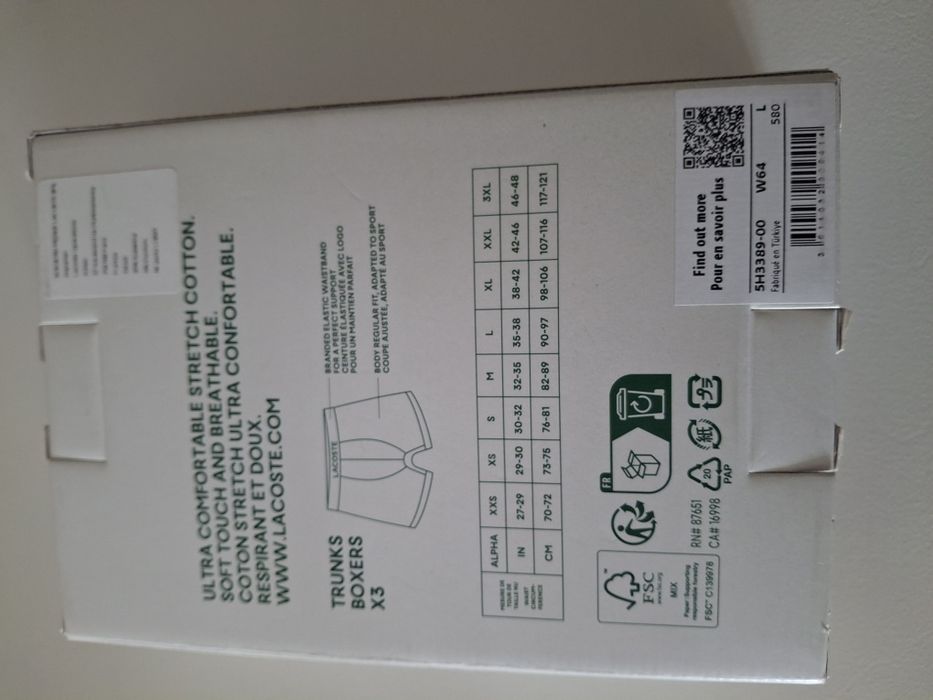 Bokserki męskie Lacoste L