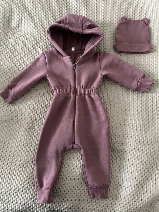 Ромпер для дівчинки на весну утеплений флісом 80 розмір