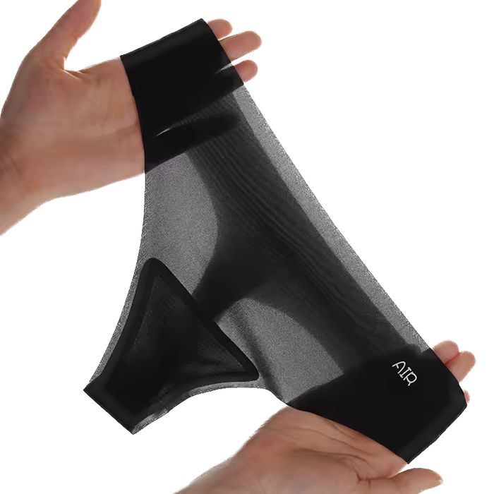 Majtki stringi przewiewne ultra cienkie damskie nylonowe czarne