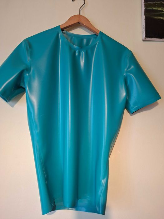 Latex-T-shirt męski turkusowy M