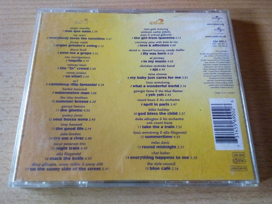 Sunshine 2xCD - US3 Diana Krall Herbie Hancock Al Jarreau Nina Simone Miles Davis Billie Holiday Stan Getz Chet Baker Dizzy Gillespie Isley Brothers