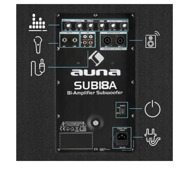 Активний сабвуфер AUNA CUBE 18" (46 см) и колонки 12"
