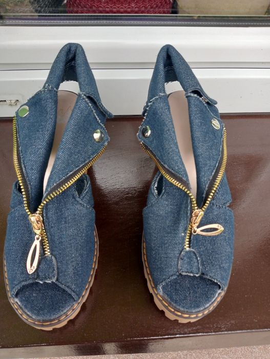 Buty damskie młodzieżowe dżinsowe