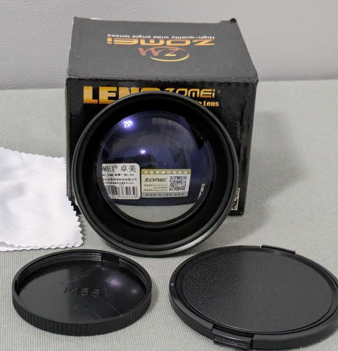 Lente grande angular ultra fina Zomei de 58mm, 0.45x para câmaras DSLR