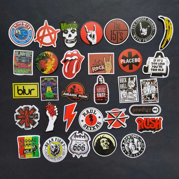 100 Stickers Autocolantes Musica Rock