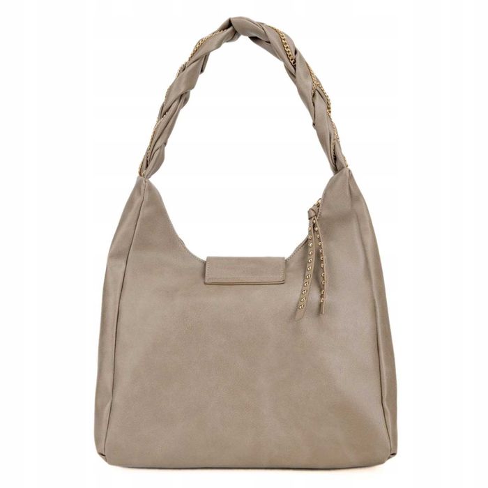 Torebka Monnari damska shopper worek A4 beżowa elegancka BAG5050