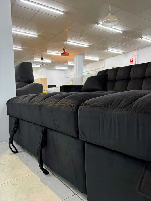 Novo sofá chaise longue preto - ENVIO GRÁTIS