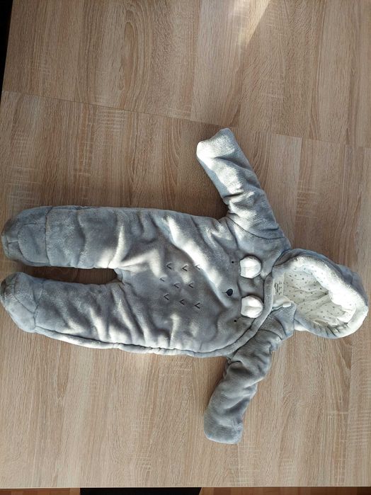 F&F kombinezon miś, szary, 6-9 miesięcy, tesco