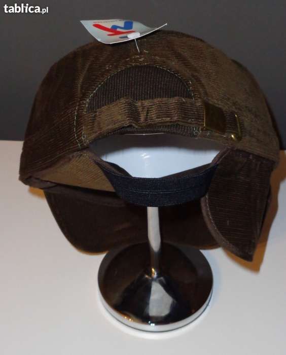 Czapka nowa ze sztruksu z daszkiem z regulacją