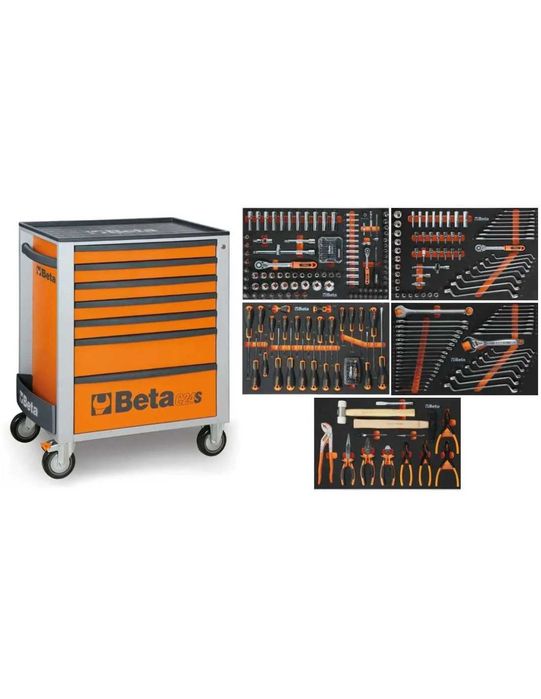 Carro Ferramenta 7 Gavetas BETA 2400S-07/E-M completo com 309 Peças