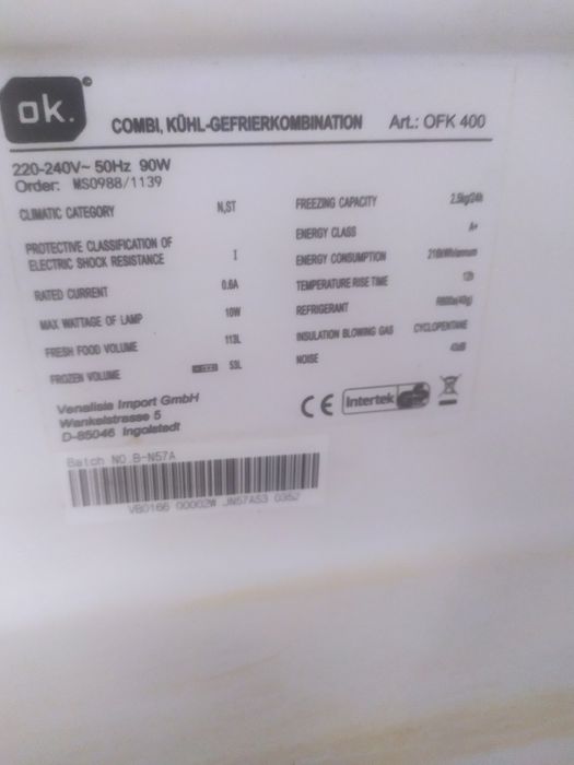 Холодильник Німеччина OK