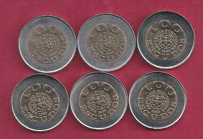 Lote  de 3+3   Moedas  UNICEF 100$  3 com erro e 3 sem erro