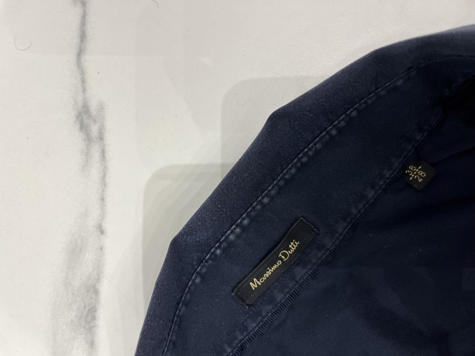 Massimo Dutti koszula granatowa dopasowana slim fit basic 38
