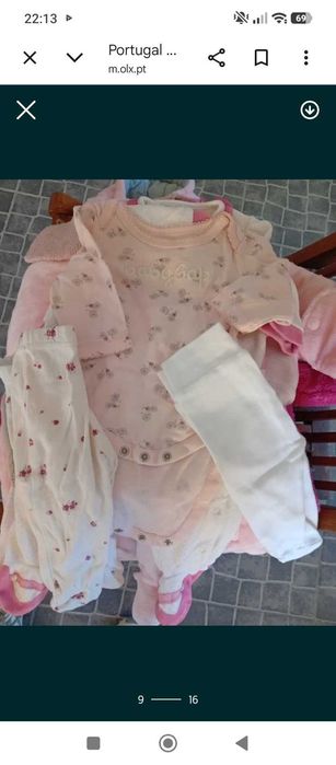 Caixa roupa bebé menina