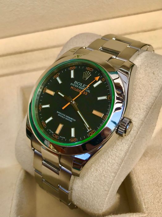 Rolex Milgauss Green sapphire.