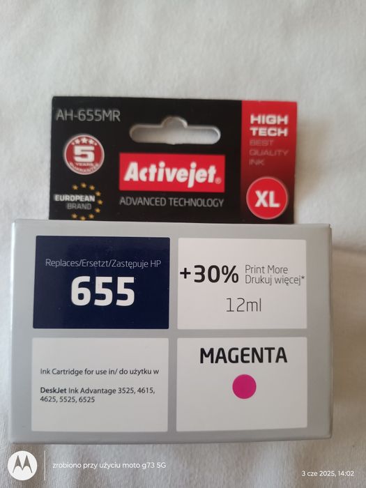 Tusz do drukarki Magenta 655 Active Jet