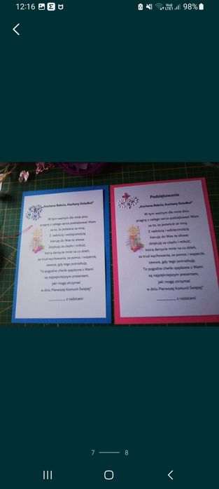 Podziękowania komunijne