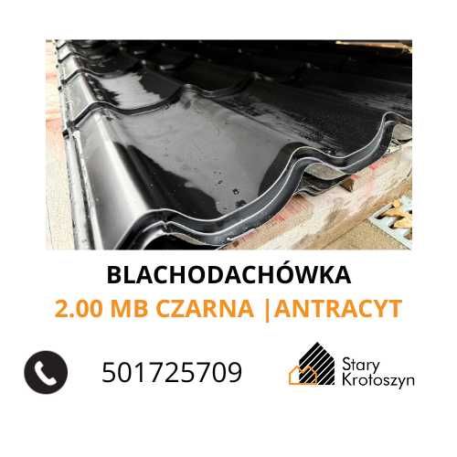 Blachodachówka POŁYSK [czarny lub antracyt] 2.00 mb. /ark - od ręki